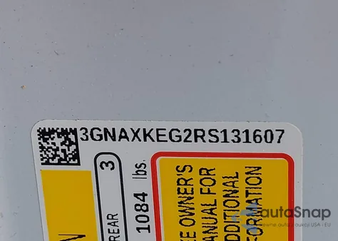 2024 Chevrolet Equinox Fwd Lt z USA, uszkodzony, nr VIN 3GNAXKEG2RS131607